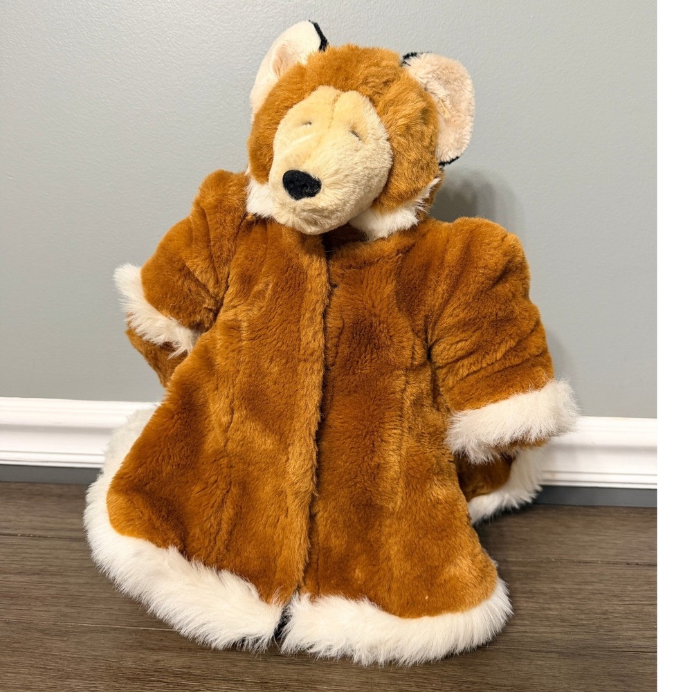 North American Bear Co Fabulous Fakes Bear 1986 Vtg Stuffed Plush W Fox Coat EUC